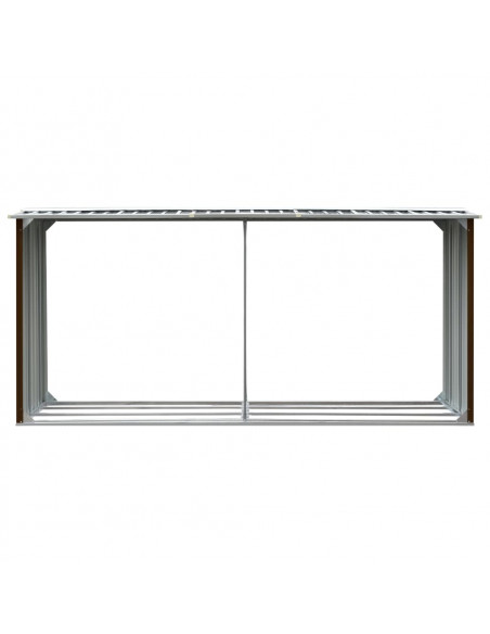 Capannone da Giardino in Acciaio Zincato 330x92x153cm Marrone