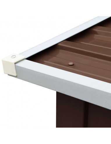 Capannone da Giardino in Acciaio Zincato 330x92x153cm Marrone