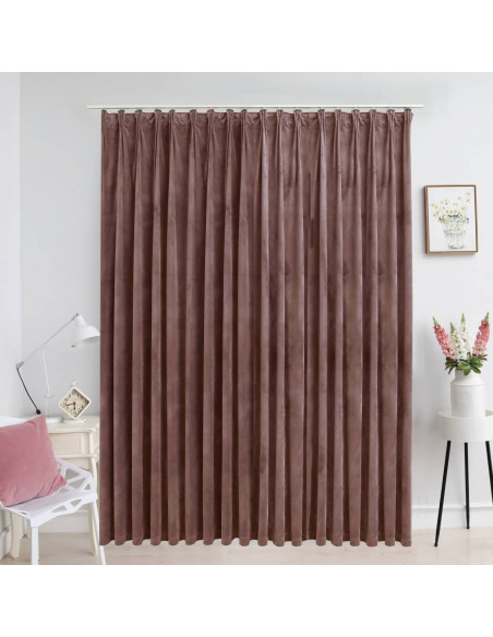 Tenda Oscurante con Ganci Velluto Rosa Antico 290x245 cm