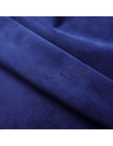 Tende Oscuranti con Anelli 2 pz Blu Scuro in Velluto 140x175 cm