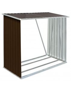 Capannone da Giardino in Acciaio Zincato 163x83x154 cm Marrone 2