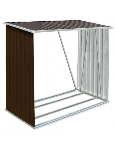 Capannone da Giardino in Acciaio Zincato 163x83x154 cm Marrone