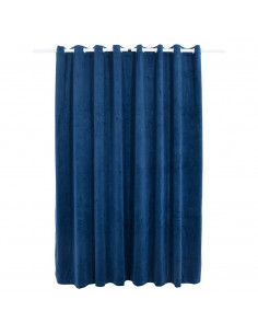 Tenda Oscurante Anelli in Metallo Velluto Blu Scuro 290x245 cm