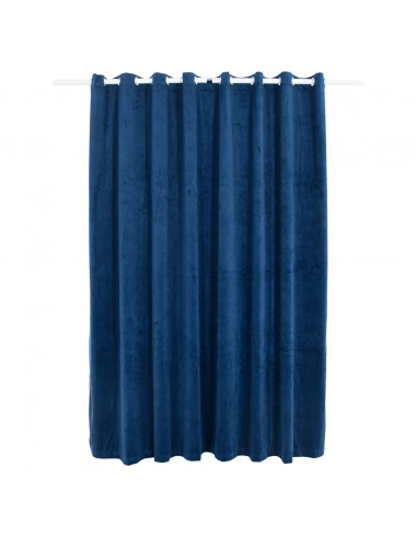 Tenda Oscurante Anelli in Metallo Velluto Blu Scuro 290x245 cm