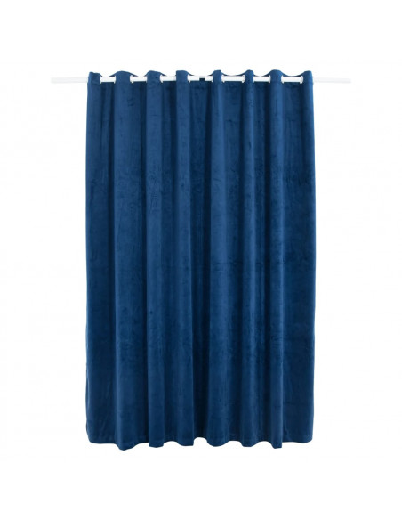 Tenda Oscurante Anelli in Metallo Velluto Blu Scuro 290x245 cm