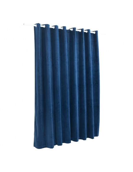 Tenda Oscurante Anelli in Metallo Velluto Blu Scuro 290x245 cm