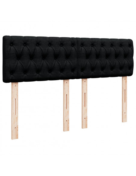 Giroletto a Molle con Materasso Nero 140x200 cm in Tessuto