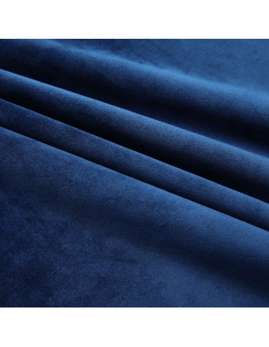 Tende Oscuranti con Ganci 2 pz Blu Scuro in Velluto 140x245 cm