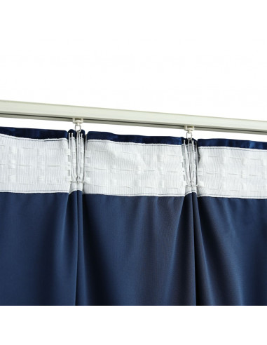 Tende Oscuranti con Ganci 2 pz Blu Scuro in Velluto 140x245 cm