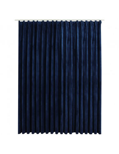 Tenda Oscurante con Ganci Velluto Blu Scuro 290x245 cm
