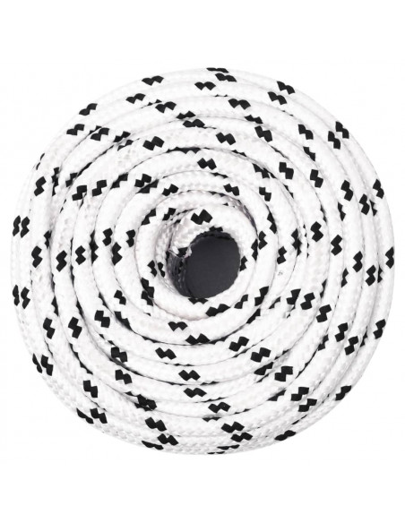 Corda Intrecciata per Barca Bianca 6 mm x 100 m Poliestere