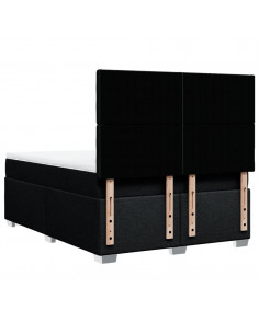 Giroletto a Molle con Materasso Nero 140x200 cm in Tessuto