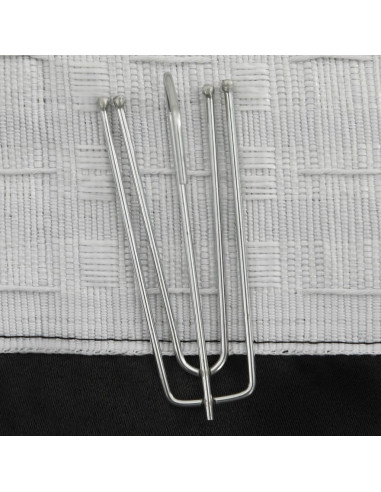 Tende Oscuranti con Ganci Effetto Lino 2 pz Nere 140x175 cm