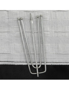 Tende Oscuranti con Ganci Effetto Lino 2 pz Nere 140x245 cm 2