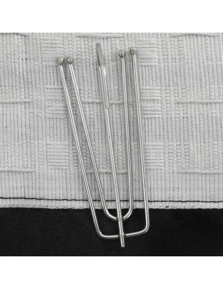 Tende Oscuranti con Ganci Effetto Lino 2 pz Nere 140x245 cm
