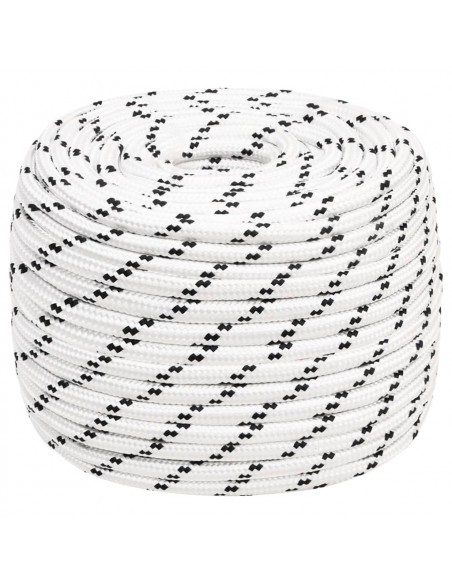 Corda Intrecciata per Barca Bianca 14 mm x 100 m Poliestere