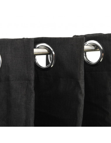 Tende Oscuranti Effetto Lino 2 pz 140x175 cm Antracite