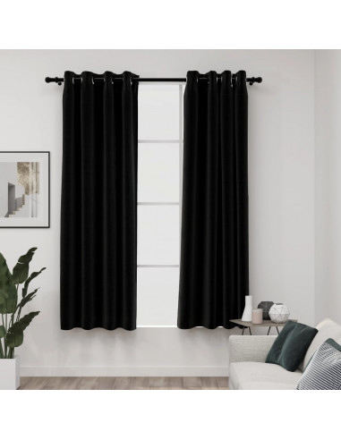 Tende Oscuranti Effetto Lino 2 pz 140x175 cm Antracite