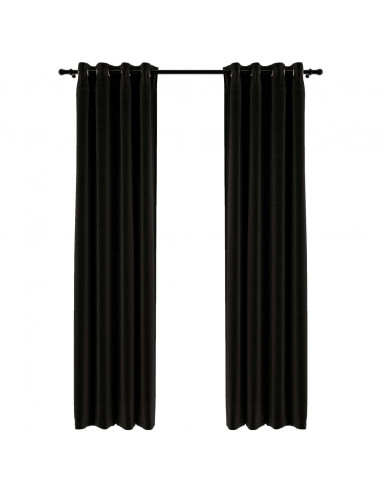 Tende Oscuranti Effetto Lino 2 pz Antracite 140x245 cm