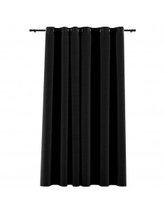 Tende Oscuranti Effetto Lino Occhielli Antracite 290x245cm
