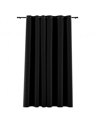 Tende Oscuranti Effetto Lino Occhielli Antracite 290x245cm
