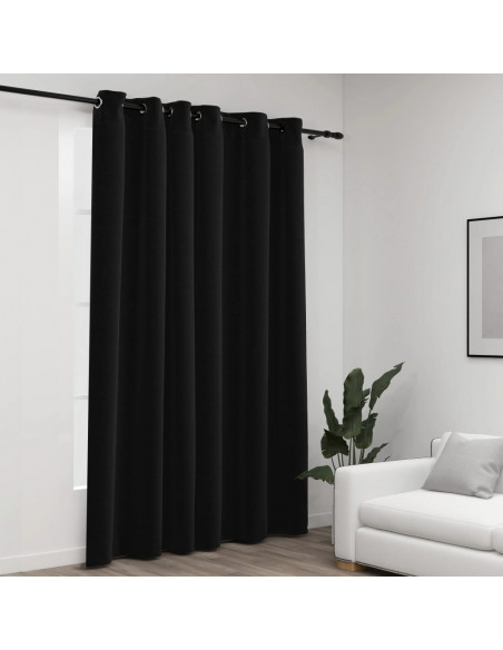 Tende Oscuranti Effetto Lino Occhielli Antracite 290x245cm