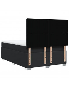 Giroletto a Molle con Materasso Nero 160x200 cm in Similpelle