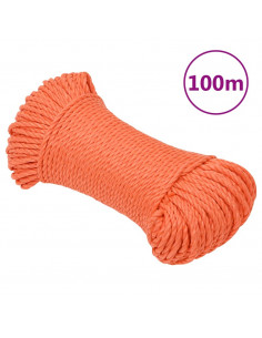 Corda da Lavoro Arancione 6 mm 100 m in Polipropilene 2