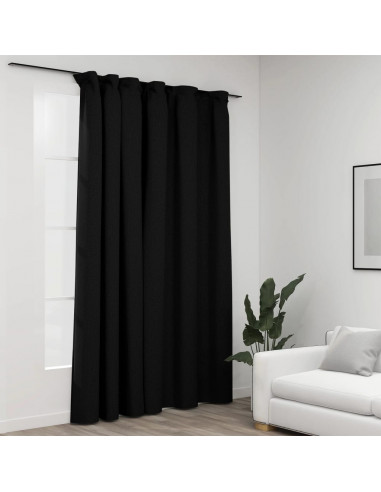 Tenda Oscurante Effetto Lino con Ganci Antracite 290x245 cm