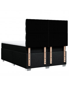 Giroletto a Molle con Materasso Nero 160x200 cm in Tessuto