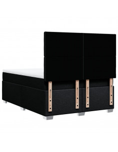 Giroletto a Molle con Materasso Nero 160x200 cm in Tessuto