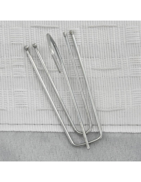 Tende Oscuranti con Ganci Effetto Lino 2 pz Grigie 140x245 cm