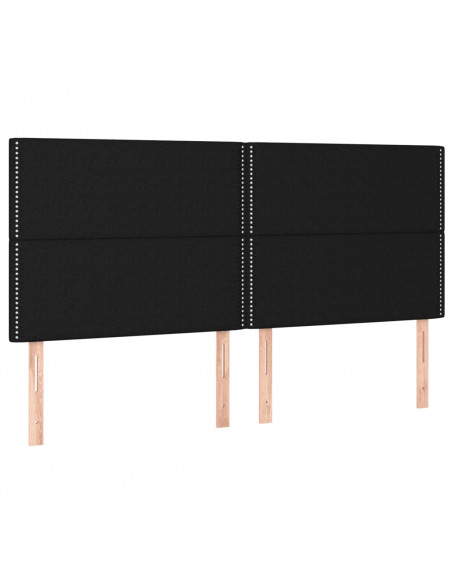 Giroletto a Molle con Materasso Nero 160x200 cm in Tessuto