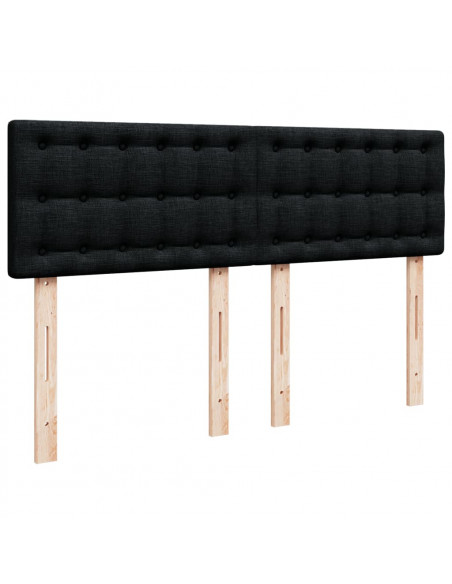 Giroletto a Molle con Materasso Nero 160x200 cm in Tessuto