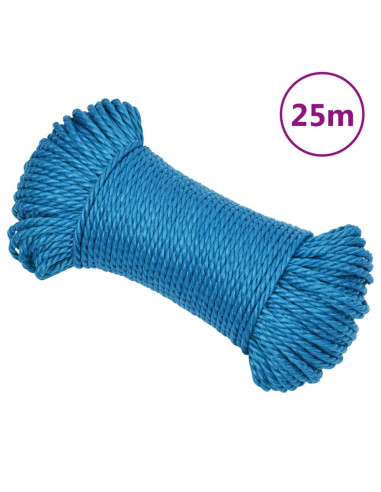 Corda da Lavoro Blu 6 mm 25 m in Polipropilene