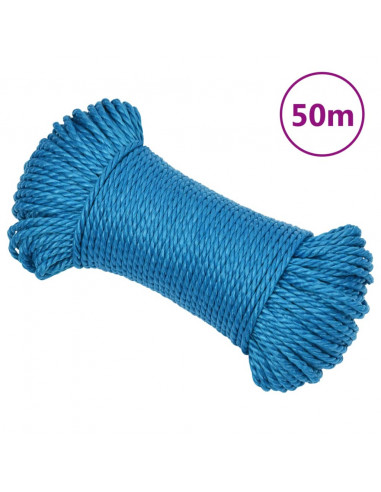 Corda da Lavoro Blu 6 mm 50 m in Polipropilene