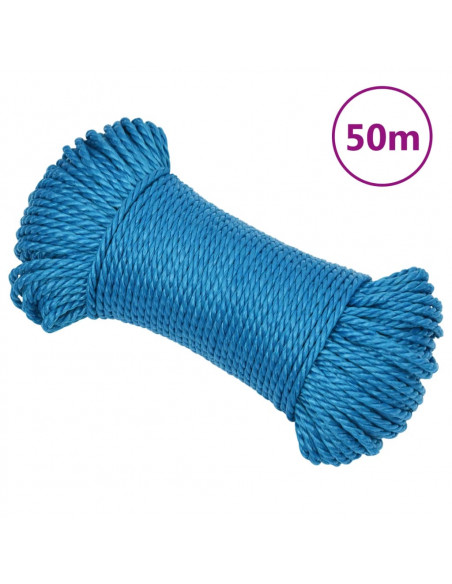 Corda da Lavoro Blu 8 mm 50 m in Polipropilene
