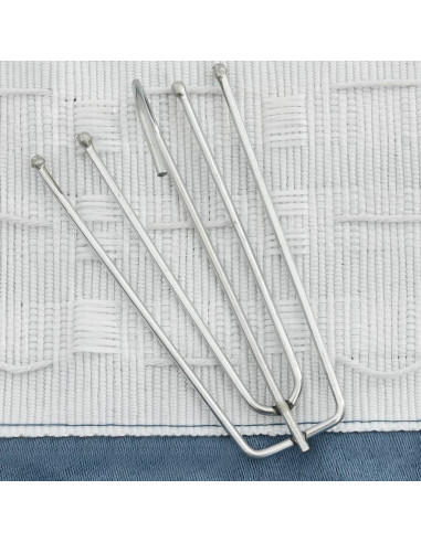 Tende Oscuranti con Ganci Effetto Lino 2 pz Blu 140x225 cm