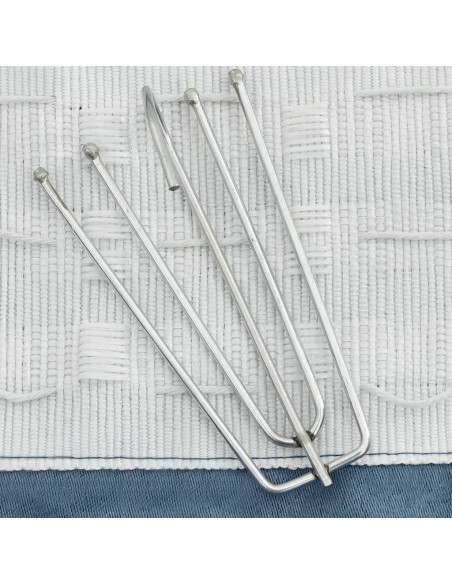 Tende Oscuranti con Ganci Effetto Lino 2 pz Blu 140x225 cm