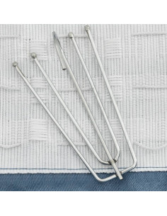 Tende Oscuranti con Ganci Effetto Lino 2 pz Blu 140x245 cm 2