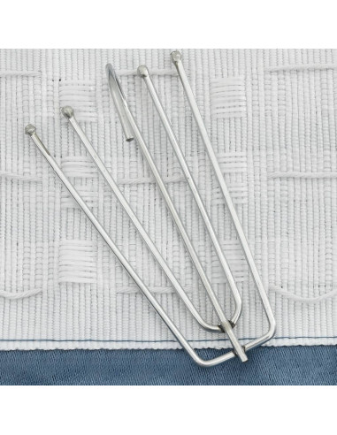 Tende Oscuranti con Ganci Effetto Lino 2 pz Blu 140x245 cm