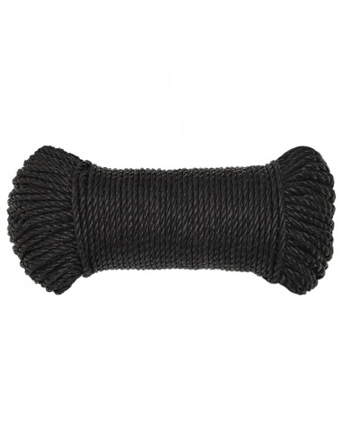 Corda da Lavoro Nera 6 mm 25 m in Polipropilene