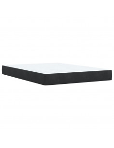 Giroletto a Molle con Materasso Nero 160x200 cm in Velluto