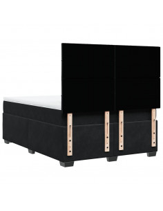 Giroletto a Molle con Materasso Nero 160x200 cm in Velluto