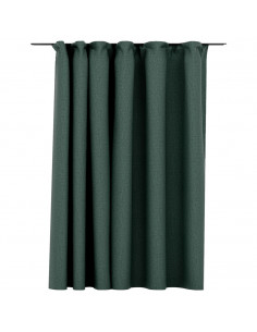Tenda Oscurante Effetto Lino con Ganci Verdi 290x245 cm