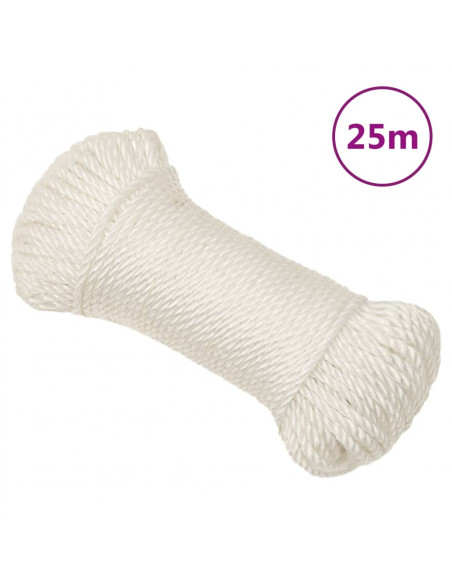 Corda da Lavoro Bianca 8 mm 25 m in Polipropilene