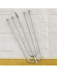 Tende Oscuranti con Ganci Effetto Lino 2 pz Gialle 140x225 cm 2