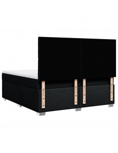 Giroletto a Molle con Materasso Nero 180x200 cm in Tessuto