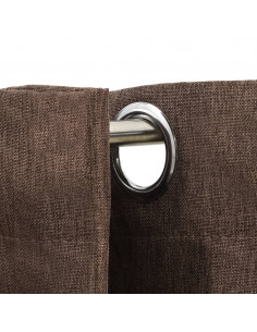 Tende Oscuranti Effetto Lino con Occhielli 2 pz Talpa 140x175cm 2