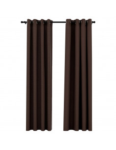 Tende Oscuranti Effetto Lino con Occhielli 2pz Talpa 140x225cm